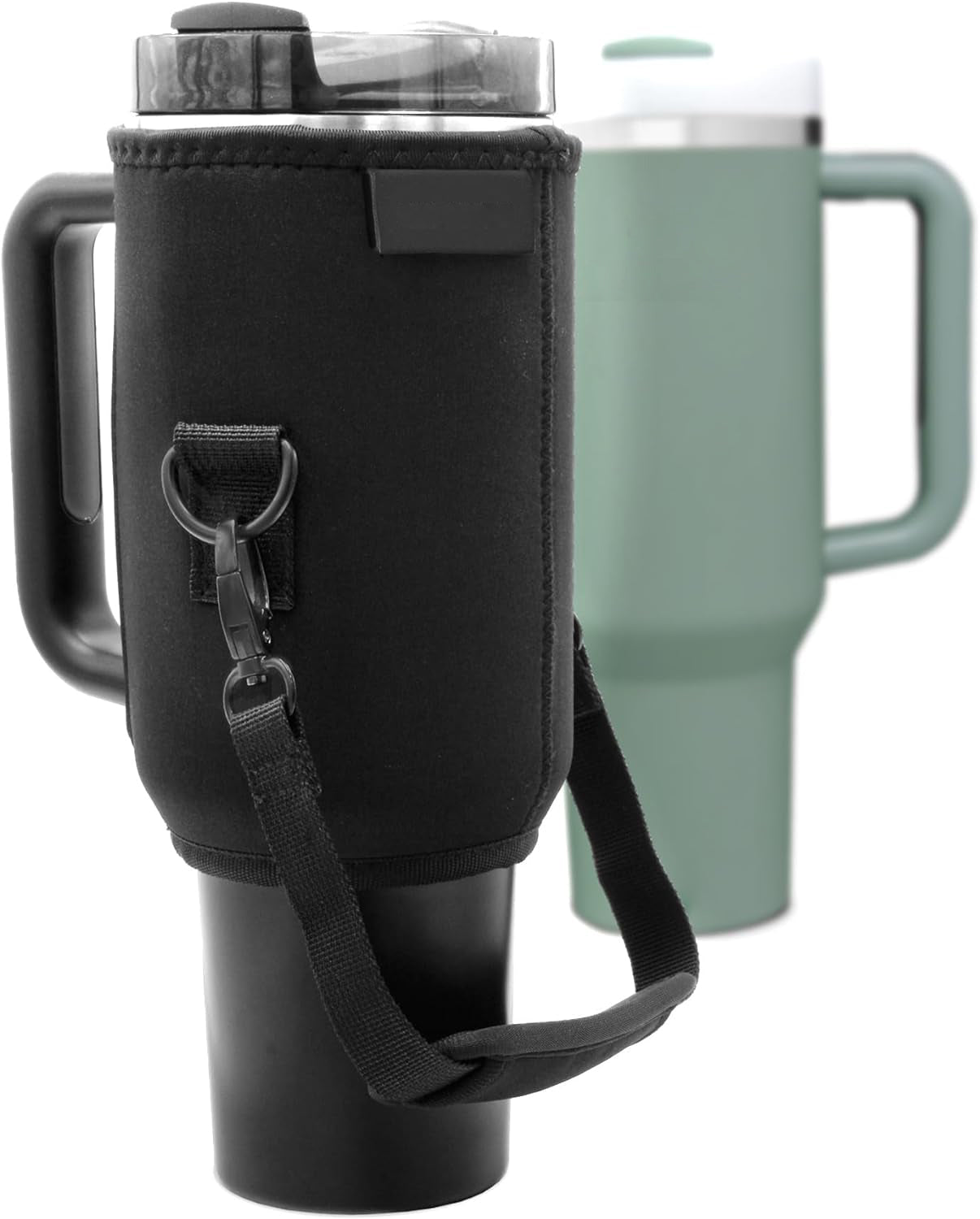 Protective Carrying Sleeve for Stanley 40 oz Tumbler with Handle - Fitted Neoprene Bottle Bag w/Padded Strap Handle for Adventure Quencher/Flowstate (Zipper-free Design)