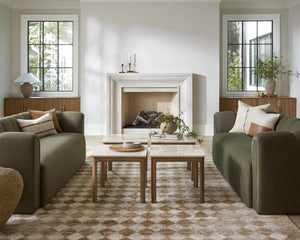 Galey Alix x Livabliss Scandi Geometric Taupe/Mustard Myrtle Avenue V Area Rug