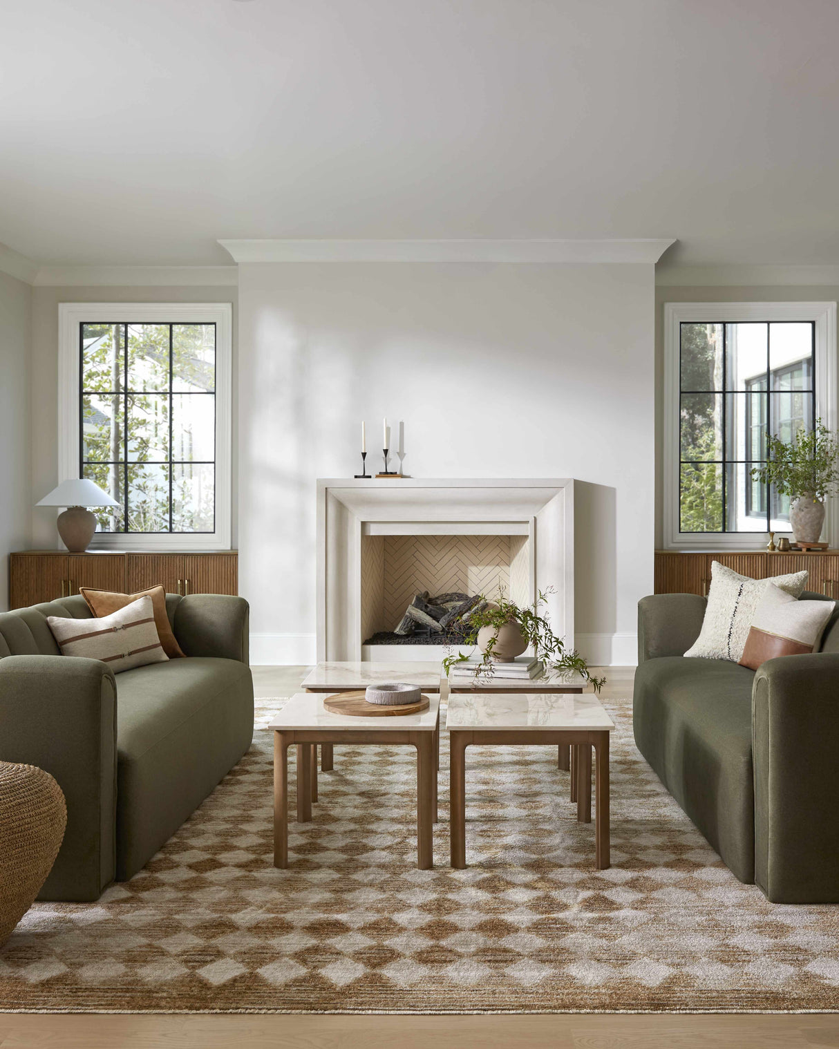 Galey Alix x Livabliss Scandi Geometric Taupe/Mustard Myrtle Avenue V Area Rug