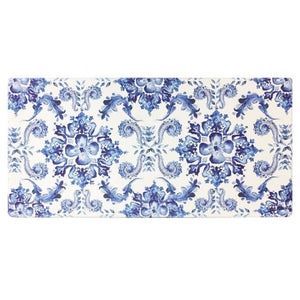Oversized 20"x39" Anti-Fatigue Embossed Floor Mat (Poppy Sketch Tile Blue)