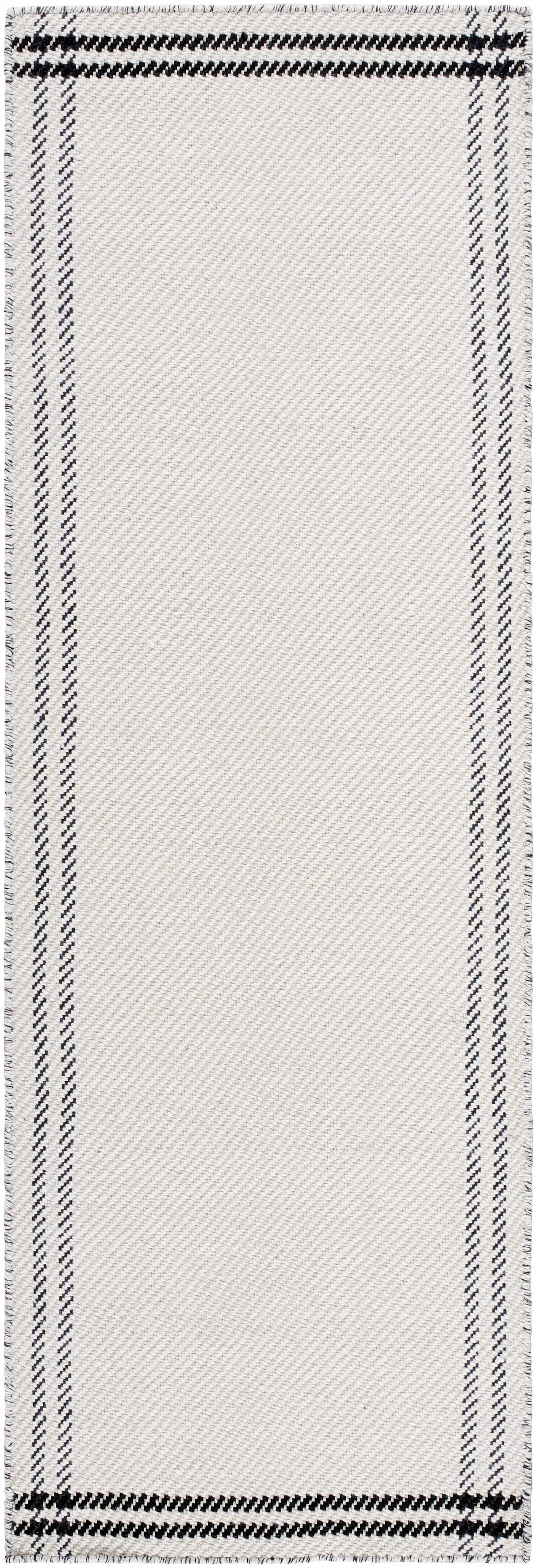 Nimue Cream & Blue Bordered Area Rug - Clearance