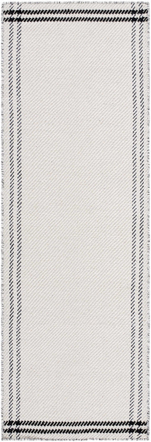 Nimue Cream & Blue Bordered Area Rug - Clearance