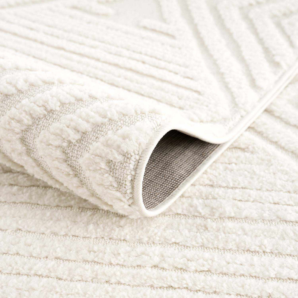 Manyas 3D Bone Area Rug with Tassels
