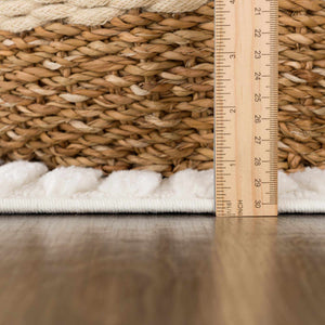 Guiling 3D Rainbow Area Rug with Tassels