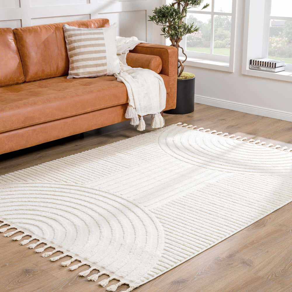 Guiling 3D Rainbow Area Rug with Tassels