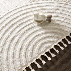 Guiling 3D Rainbow Area Rug with Tassels