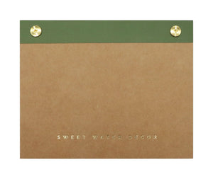 Small Green Gold Rivet Basic Notepad