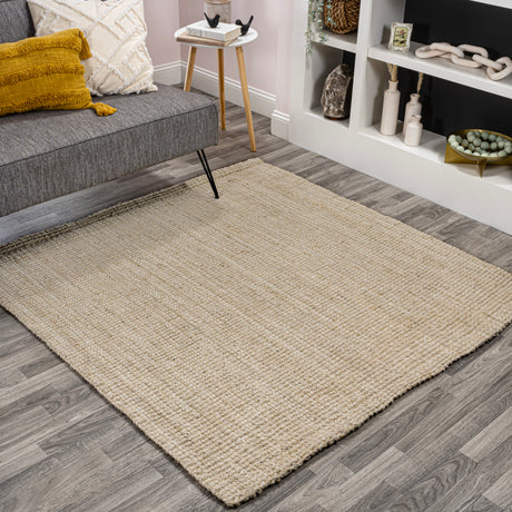 Pata Hand Woven Chunky Jute Square Area Rug