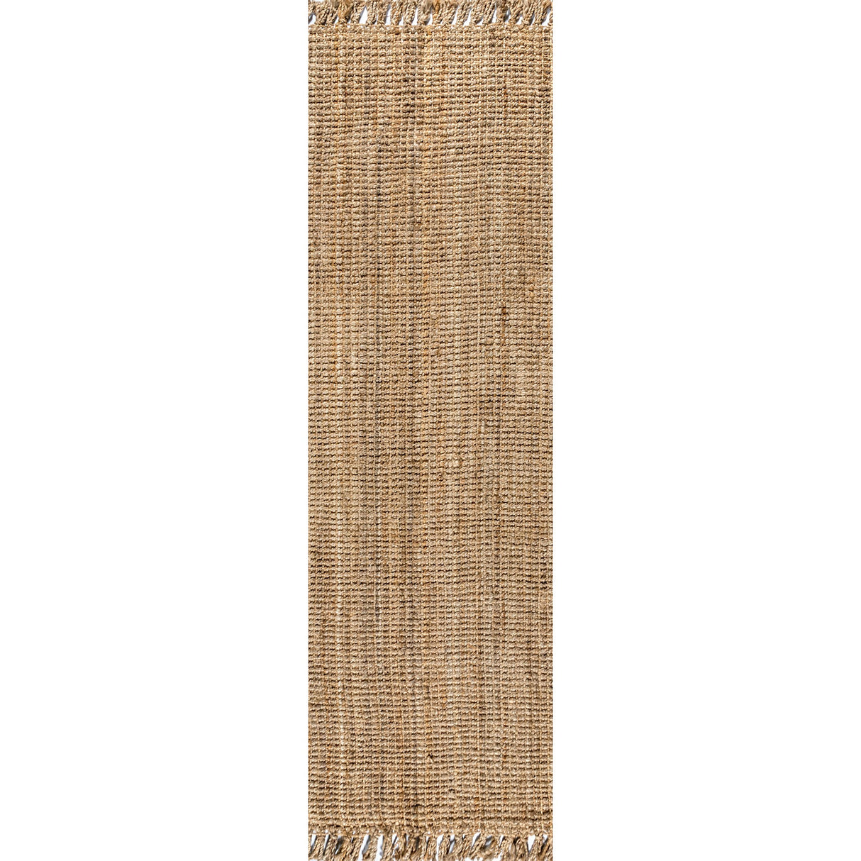 Pata Hand Woven Chunky Jute with Fringe Runner Rug