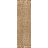 Pata Hand Woven Chunky Jute with Fringe Runner Rug