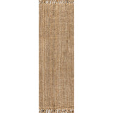 Pata Hand Woven Chunky Jute with Fringe Runner Rug