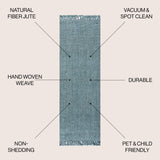 Pata Hand Woven Chunky Jute with Fringe Runner Rug