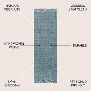 Pata Hand Woven Chunky Jute with Fringe Runner Rug