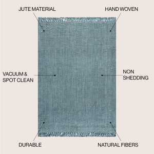 Pata Hand Woven Chunky Jute with Fringe Area Rug