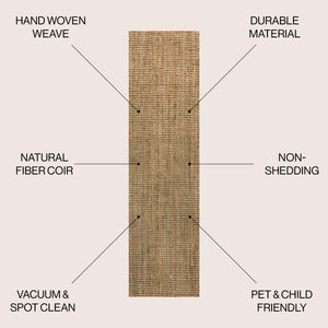 Biot Traditional Rustic Handwoven Jute Solid Runner Rug