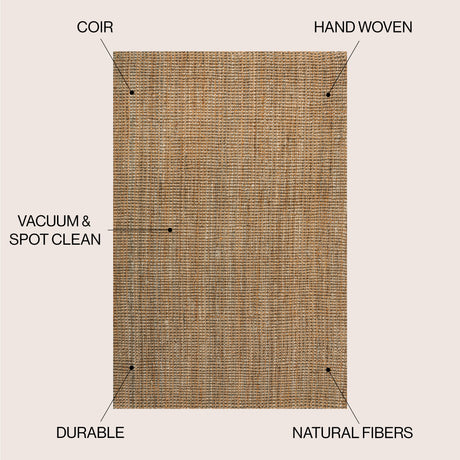 Biot Traditional Rustic Handwoven Jute Solid Area Rug