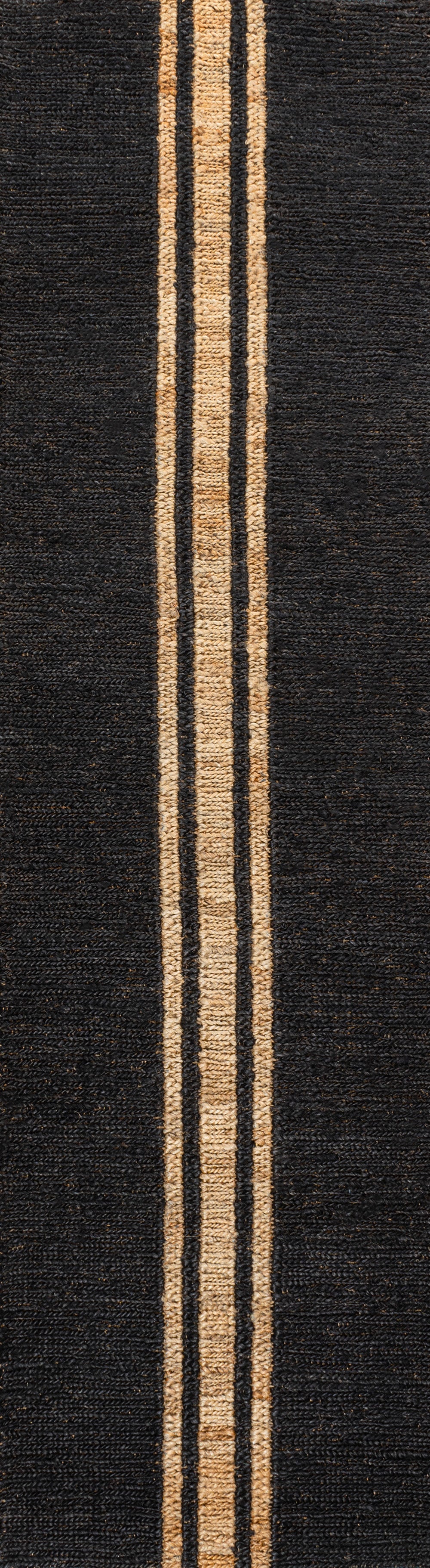 Olivier Rustic Farmhouse Wide Ticking Stripe Jute Runner Rug
