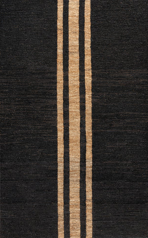 Olivier Rustic Farmhouse Wide Ticking Stripe Jute Area Rug