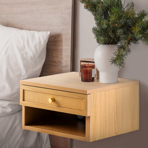 Celerie-Mid-Century-Modern-Floating-Wall-Mounted-Nightstand-with-Soft-Close-Rattan-Drawer-and-Cable-Hole-Nightstands