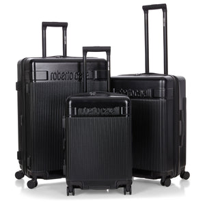 Roberto Cavalli 3 Piece Luggage Set with Expandable Hard Shell & 8 Spinner Wheels