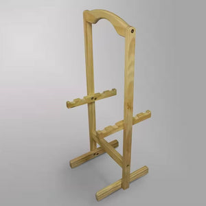 Set of 4 - Solid Wood Folding TV Tray Table Set with Stand in Natural Finish