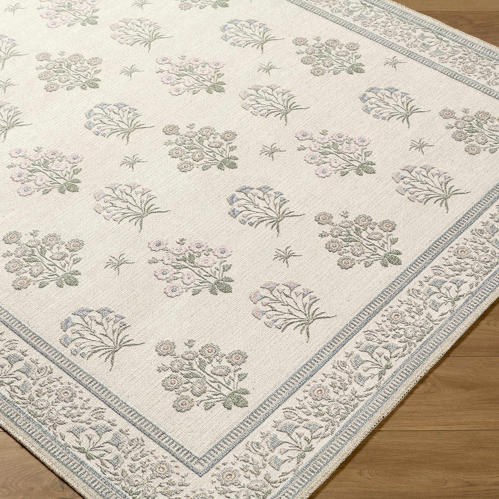 Aquene Ivory Washable Area Rug