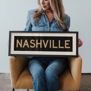 Framed Nashville Black and Gold Bus Scroll