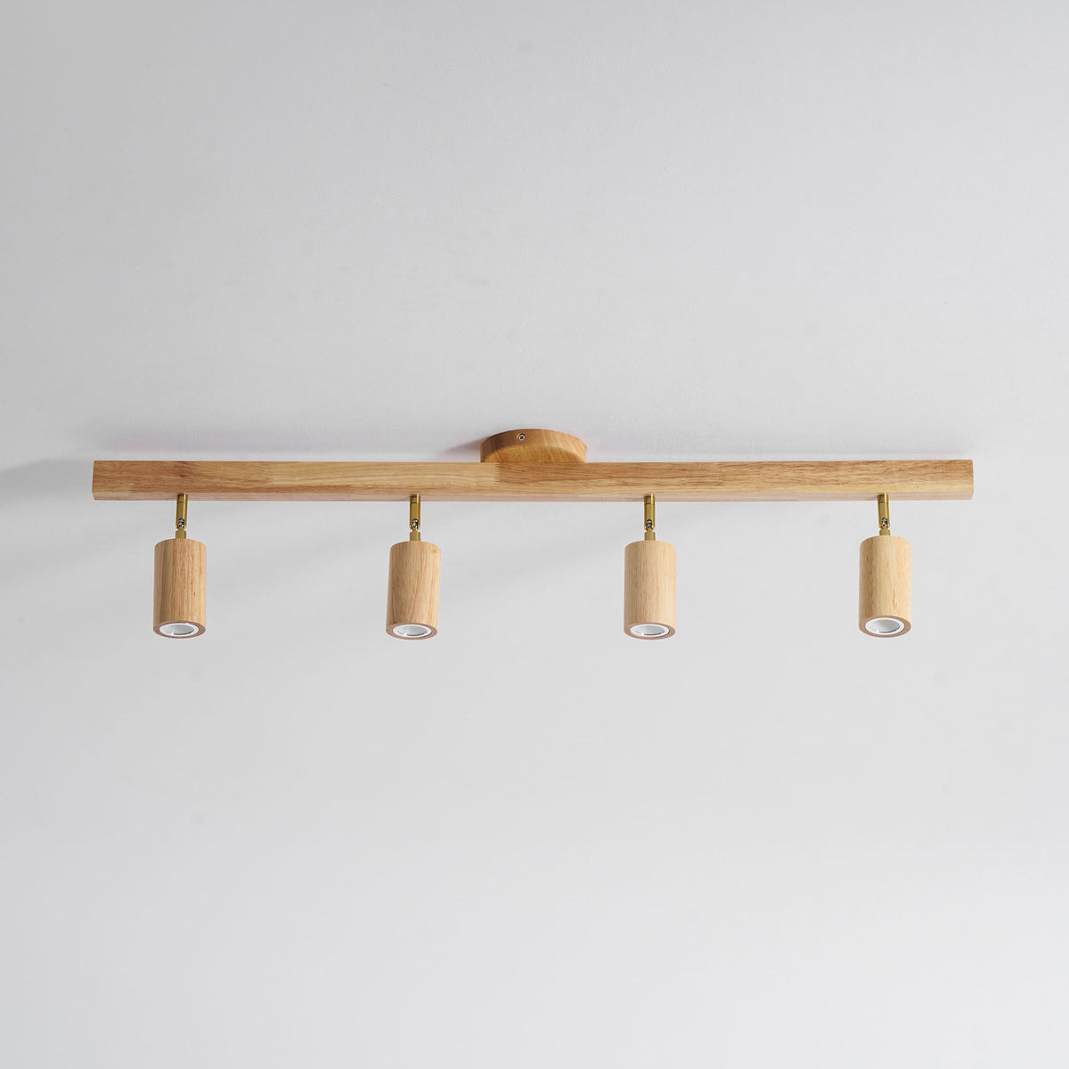 Grain | Wood Shade Track Spotlight with Adjustable Heads | Warm Glow for Kitchen Islands
