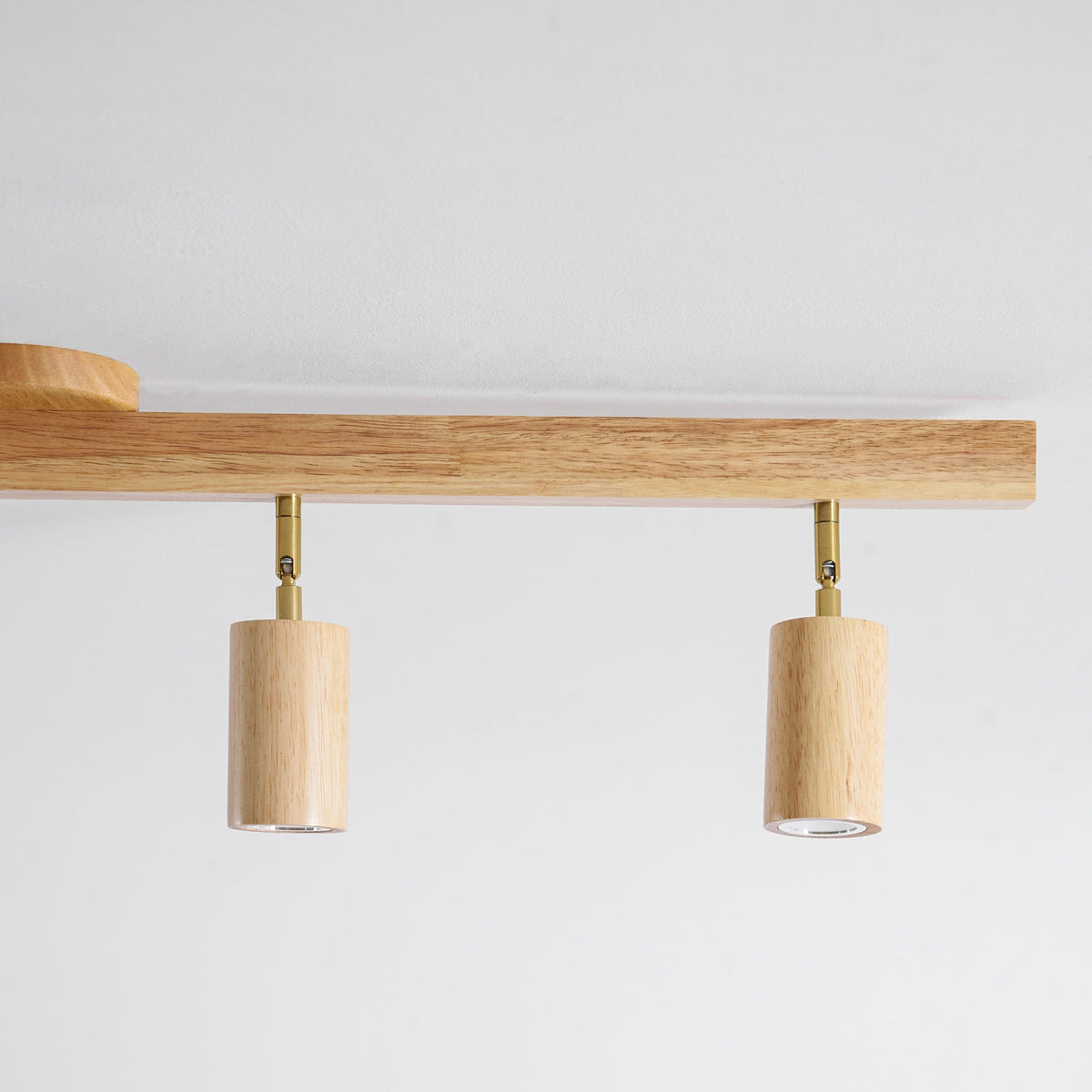 Grain | Wood Shade Track Spotlight with Adjustable Heads | Warm Glow for Kitchen Islands