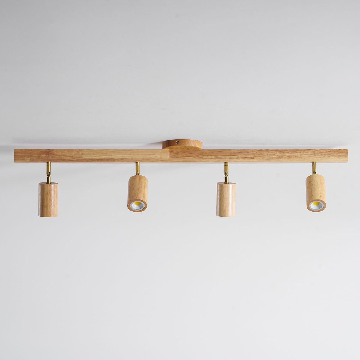 Grain | Wood Shade Track Spotlight with Adjustable Heads | Warm Glow for Kitchen Islands