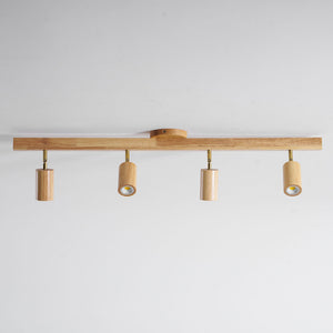 Grain | Wood Shade Track Spotlight with Adjustable Heads | Warm Glow for Kitchen Islands