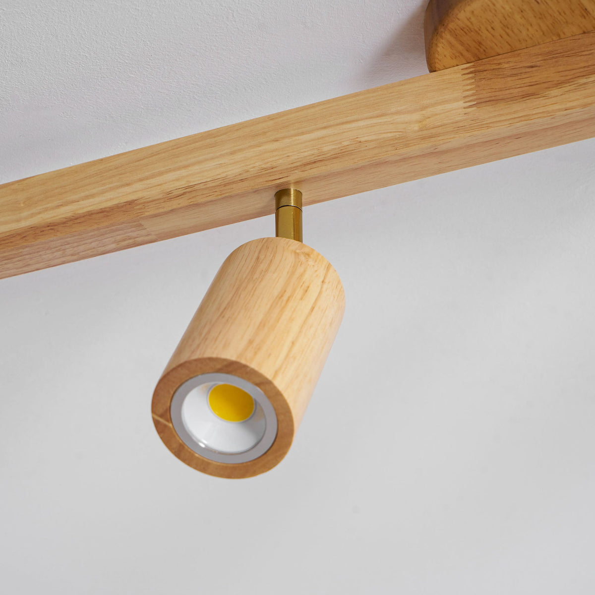 Grain | Wood Shade Track Spotlight with Adjustable Heads | Warm Glow for Kitchen Islands