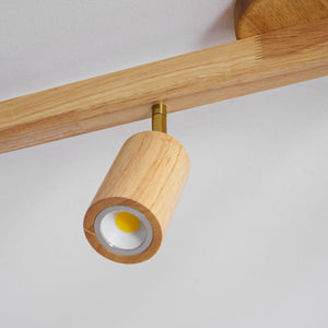 Grain | Wood Shade Track Spotlight with Adjustable Heads | Warm Glow for Kitchen Islands