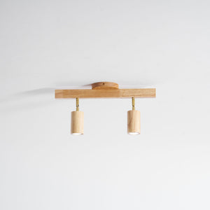 Grain | Wood Shade Track Spotlight with Adjustable Heads | Warm Glow for Kitchen Islands