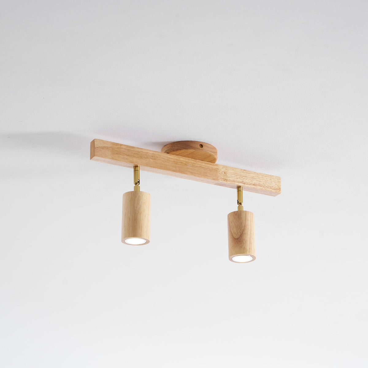 Grain | Wood Shade Track Spotlight with Adjustable Heads | Warm Glow for Kitchen Islands