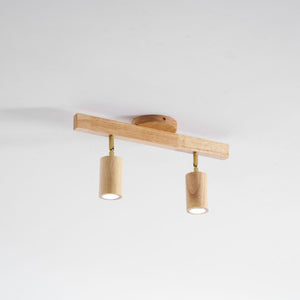 Grain | Wood Shade Track Spotlight with Adjustable Heads | Warm Glow for Kitchen Islands