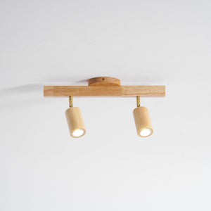 Grain | Wood Shade Track Spotlight with Adjustable Heads | Warm Glow for Kitchen Islands