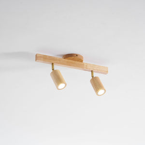 Grain | Wood Shade Track Spotlight with Adjustable Heads | Warm Glow for Kitchen Islands