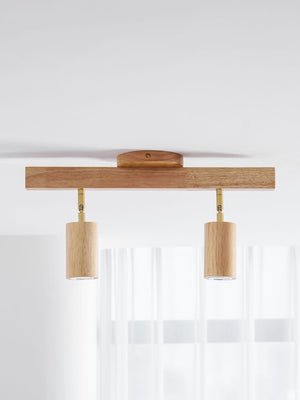 Grain | Wood Shade Track Spotlight with Adjustable Heads | Warm Glow for Kitchen Islands