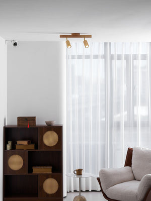 Grain | Wood Shade Track Spotlight with Adjustable Heads | Warm Glow for Kitchen Islands