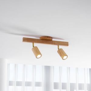 Grain | Wood Shade Track Spotlight with Adjustable Heads | Warm Glow for Kitchen Islands