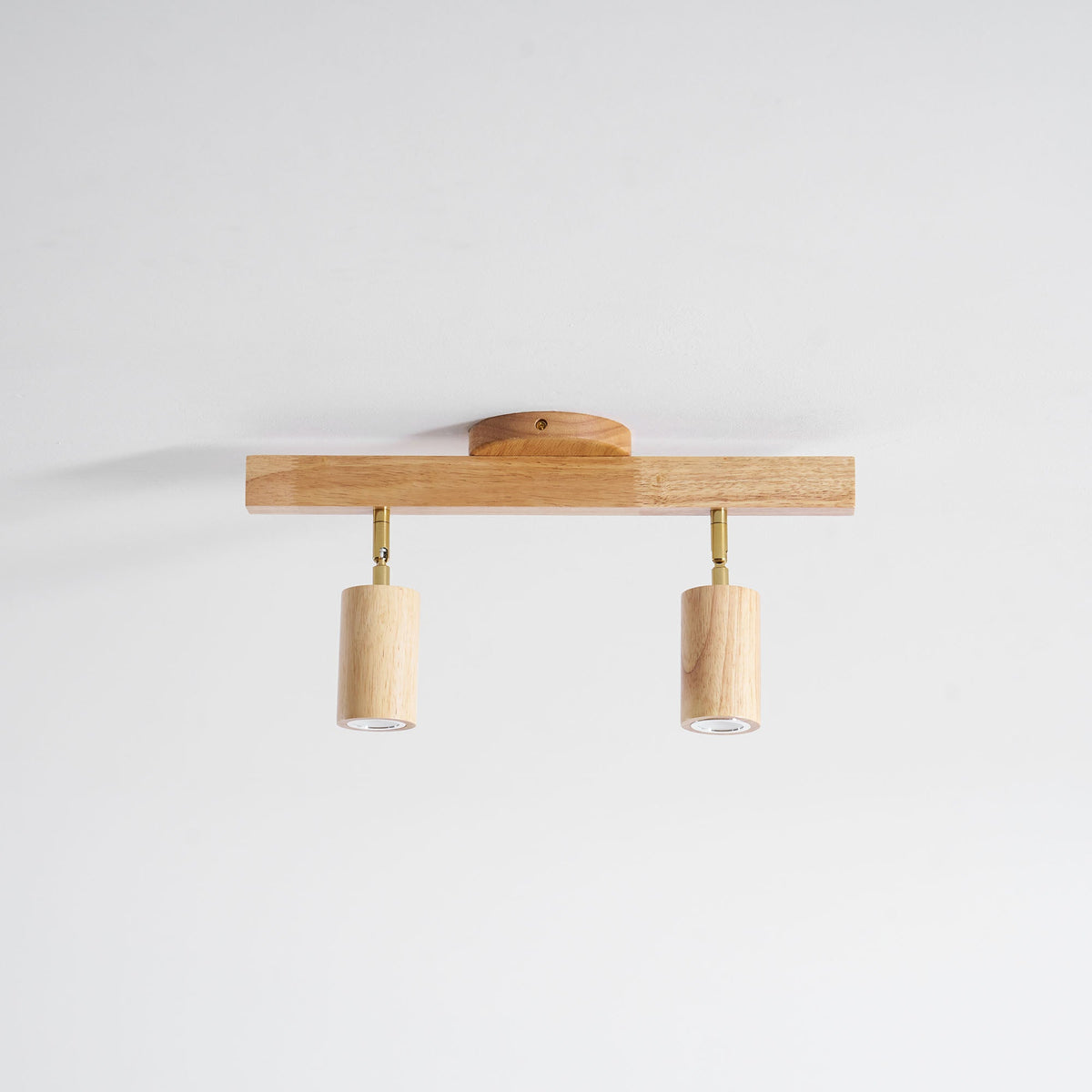 Grain | Wood Shade Track Spotlight with Adjustable Heads | Warm Glow for Kitchen Islands