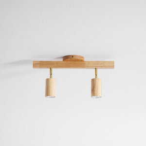 Grain | Wood Shade Track Spotlight with Adjustable Heads | Warm Glow for Kitchen Islands