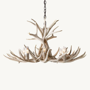 Rustic Antler Chandelier 8-Light E12 Candelabra Ceiling Light 34"