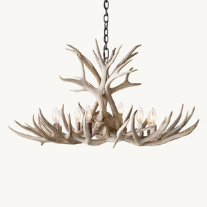 Rustic Antler Chandelier 8-Light E12 Candelabra Ceiling Light 34"
