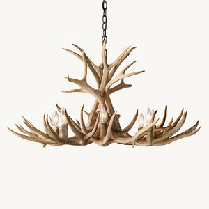 Rustic Antler Chandelier 8-Light E12 Candelabra Ceiling Light 34"