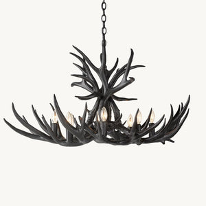 Rustic Antler Chandelier 8-Light E12 Candelabra Ceiling Light 34"