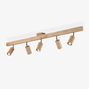 Grain | Wood Shade Track Spotlight with Adjustable Heads | Warm Glow for Kitchen Islands