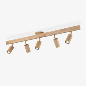Grain | Wood Shade Track Spotlight with Adjustable Heads | Warm Glow for Kitchen Islands