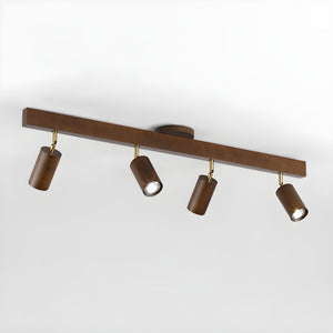 Grain | Wood Shade Track Spotlight with Adjustable Heads | Warm Glow for Kitchen Islands